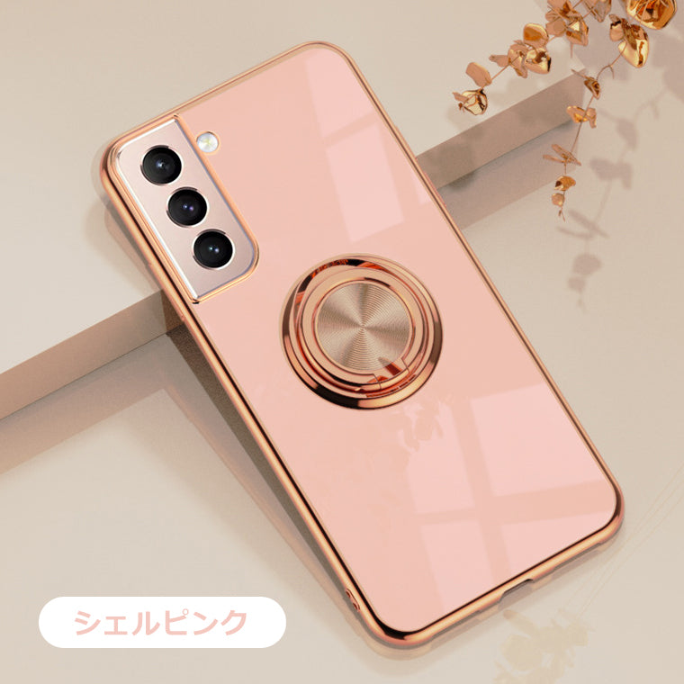 Galaxy S21 S22 Galaxy S21+ Ultra ケース リング付き ラジウム 5G SC-51B SCG09 SCG10 SC-52B SC-51C SCG13 スマホケース 耐衝撃 カバー メッキ TPU 韓国 ウルトラ プラス plus 5G