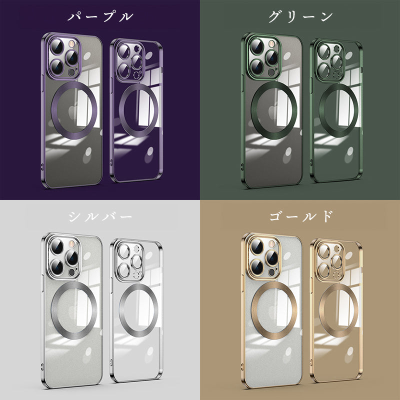 iPhone16 iPhone15 ケース メッキTPU magsafe対応 クリア iPhone 14 スマホケース カメラまで保護 一体型 16 15 14 Pro max Plus カメラカバー付き 一体型 マグセーフ アイフォン プロマックス プラス TPU 透明 シンプル スマホカバー