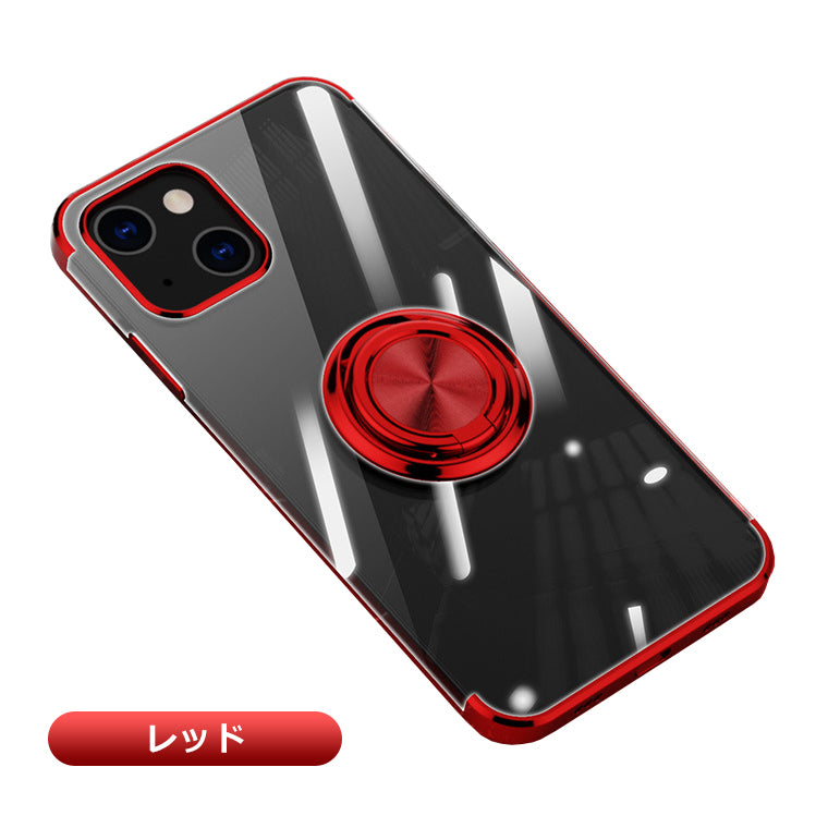 iPhone14 iPhone13 iPhone SE3 ケース リング付き メッキ クリアTPU iPhone SE2 カバー 14Plus 14Pro 14ProMax 13Pro 13ProMax 13mini SE 第2世代 第3世代 iPhone8 iPhone7 アイフォン プロ ミニ スマホケース スマホカバー スタンド リング 韓国 サイドメッキ 耐衝撃