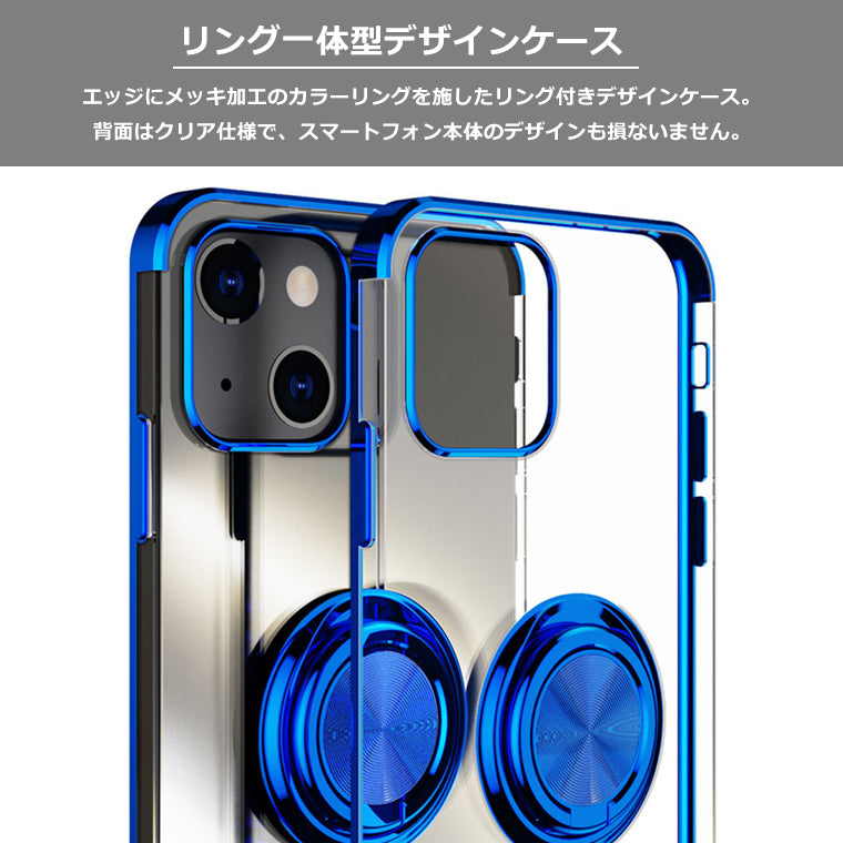 iPhone14 iPhone13 iPhone SE3 ケース リング付き メッキ クリアTPU iPhone SE2 カバー 14Plus 14Pro 14ProMax 13Pro 13ProMax 13mini SE 第2世代 第3世代 iPhone8 iPhone7 アイフォン プロ ミニ スマホケース スマホカバー スタンド リング 韓国 サイドメッキ 耐衝撃