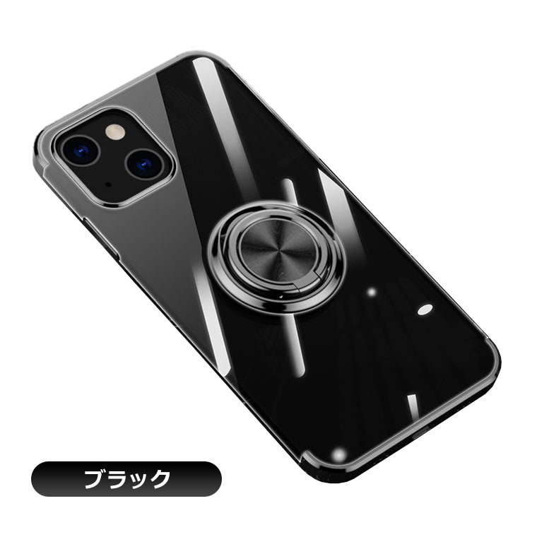 iPhone14 iPhone13 iPhone SE3 ケース リング付き メッキ クリアTPU iPhone SE2 カバー 14Plus 14Pro 14ProMax 13Pro 13ProMax 13mini SE 第2世代 第3世代 iPhone8 iPhone7 アイフォン プロ ミニ スマホケース スマホカバー スタンド リング 韓国 サイドメッキ 耐衝撃