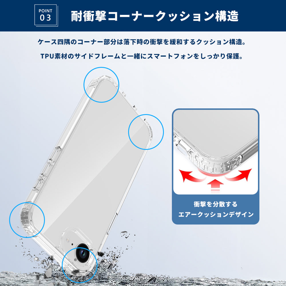 iPhone16e ケース PC+TPU クリアカラー スマホケース iPhone 16e カバー 耐衝撃 二重構造 スマホカバー アイフォン SE4 第4世代