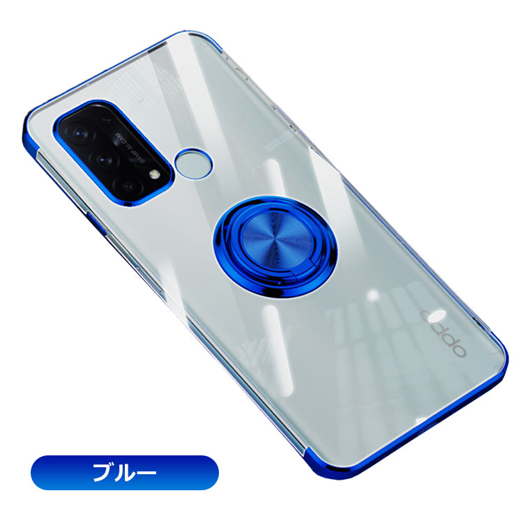 OPPO Reno11A Reno5A OPPO Reno7 A 9A ケース リング付き メッキ クリアTPU カバー OPPO Reno9A 7A スマホケース ソフト OPPO Reno5 A Reno11 A ケース スマホカバー スタンド ストラップホール Reno7A リング 韓国 オッポ 耐衝撃 楽天モバイル SIMフリー A401OP CPH2603