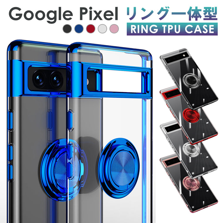 Google Pixel 8a スマホケース Pixel 7a 6a ケース リング付き メッキ クリアTPU カバー Pixel7a 8a ピクセル7a ソフト Google Pixel8a スマホカバー pixel6a スタンド ストラップホール スマホカバー リング 韓国 サイドメッキ 耐衝撃 グーグル