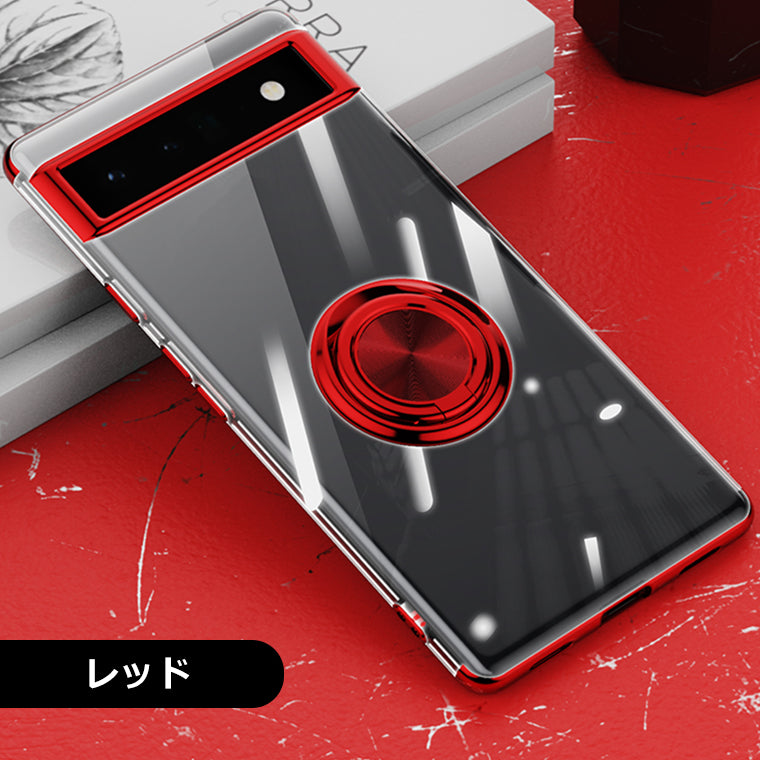Google Pixel 8a スマホケース Pixel 7a 6a ケース リング付き メッキ クリアTPU カバー Pixel7a 8a ピクセル7a ソフト Google Pixel8a スマホカバー pixel6a スタンド ストラップホール スマホカバー リング 韓国 サイドメッキ 耐衝撃 グーグル