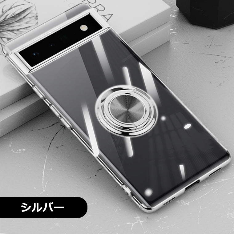 Google Pixel 8a スマホケース Pixel 7a 6a ケース リング付き メッキ クリアTPU カバー Pixel7a 8a ピクセル7a ソフト Google Pixel8a スマホカバー pixel6a スタンド ストラップホール スマホカバー リング 韓国 サイドメッキ 耐衝撃 グーグル