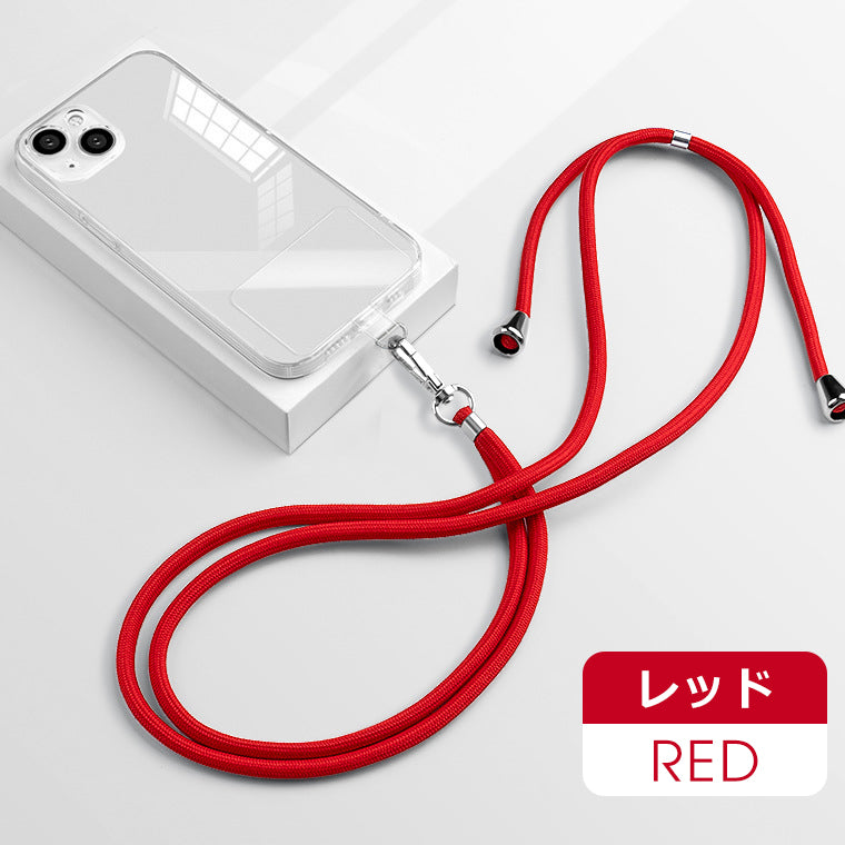 スマホ 挟むだけ ロープ ストラップ スマホショルダー ストラップ はさむだけ ショルダーストラップ ロープ ストラップのみ スマホストラップ スト斜めがけ 首かけ 肩掛け 紛失落下防止 長さ調整可能 スマホホルダー ネックストラップ 透明