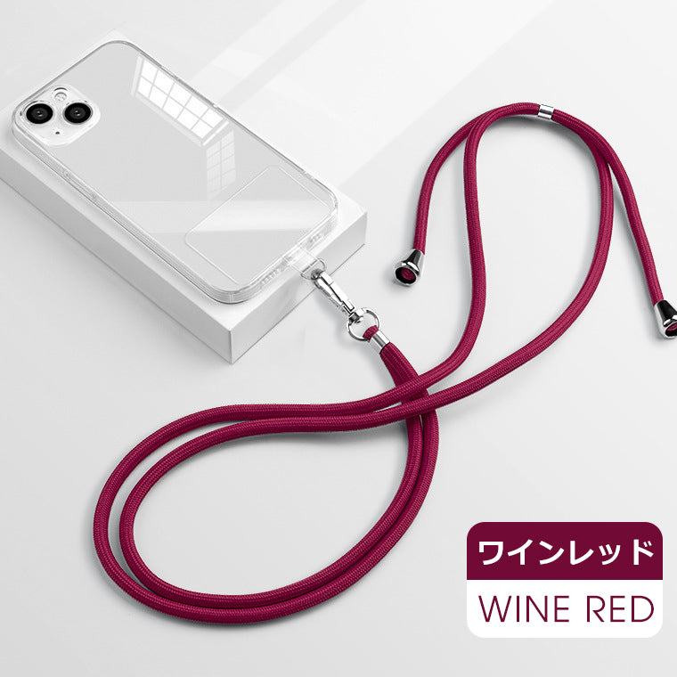スマホ 挟むだけ ロープ ストラップ スマホショルダー ストラップ はさむだけ ショルダーストラップ ロープ ストラップのみ スマホストラップ スト斜めがけ 首かけ 肩掛け 紛失落下防止 長さ調整可能 スマホホルダー ネックストラップ 透明