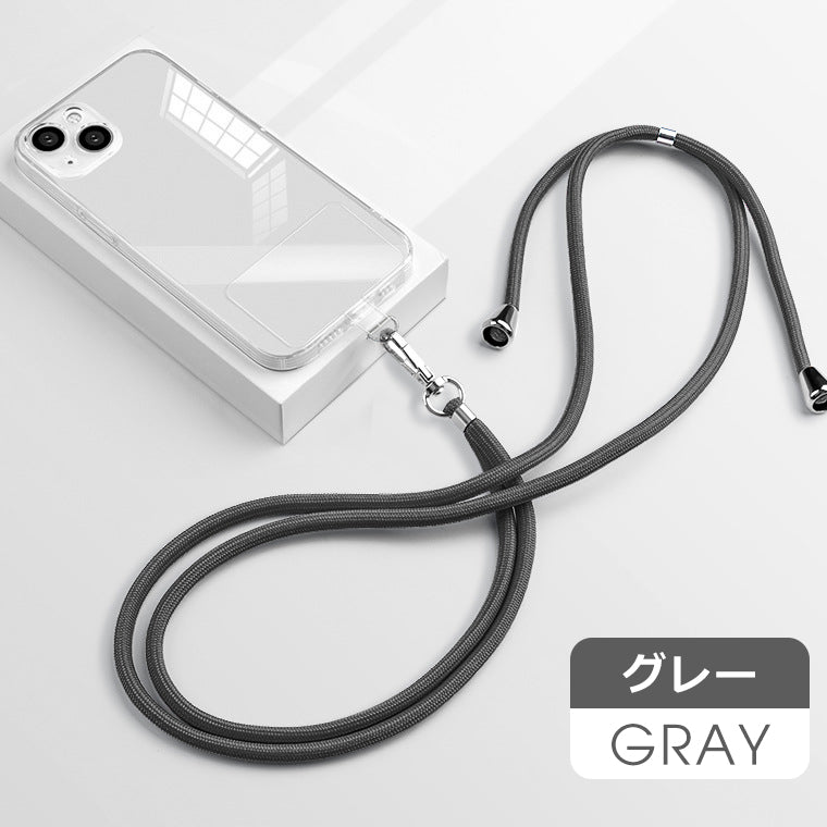 スマホ 挟むだけ ロープ ストラップ スマホショルダー ストラップ はさむだけ ショルダーストラップ ロープ ストラップのみ スマホストラップ スト斜めがけ 首かけ 肩掛け 紛失落下防止 長さ調整可能 スマホホルダー ネックストラップ 透明