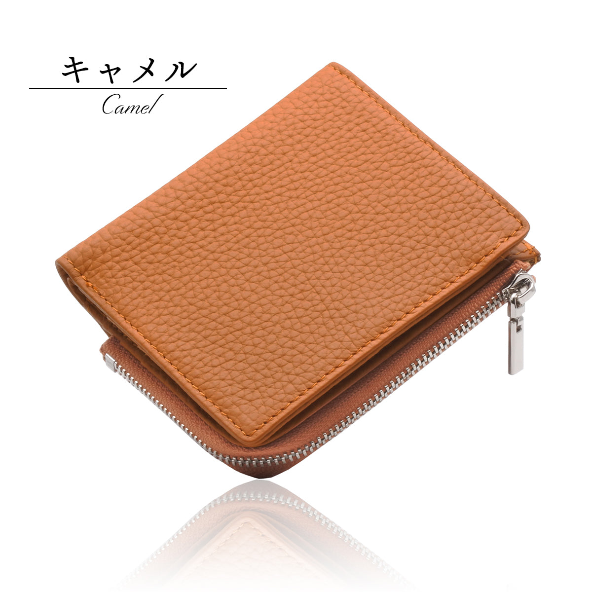 二つ折り薄財布 レディース 本革 シボ 薄型 L字ファスナー 小銭入れ付 レザー 財布 シンプル 薄い サイフ 小ポケット 財布 薄型 おしゃれ くすみカラー 牛革 お札入れ カード入れ ゴールド シルバージップ 母の日 就職祝い 誕生日 ギフト プレゼント