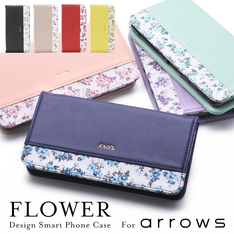 arrows We ケース 手帳型 花柄 arrows We F-51B 5G スマホケース フラワー ベルト無し 手帳 カバー マグネット –  アイカカ